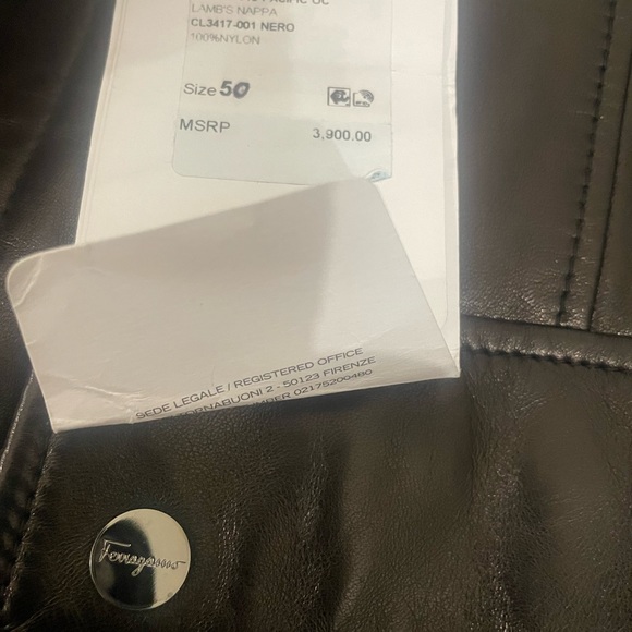 Salvatore Ferragamo Men's Leather Jacket Sz 50/L - Picture 7 of 16